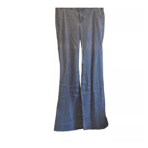 Level 99 Women's Linen Blend Blue Trouser Pants - Size 27 - Picture 2 of 5